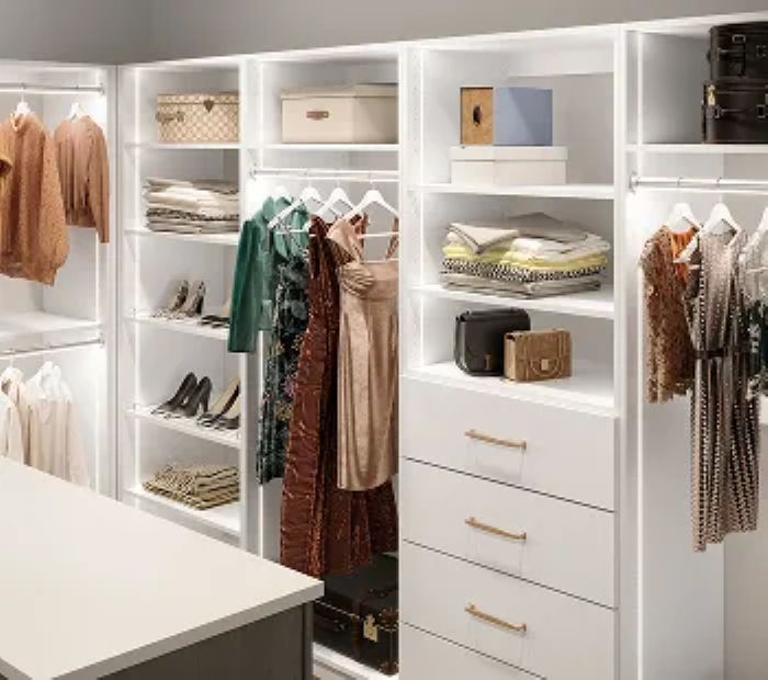 Custom closet system designed and installed by Signature Interiors in Schuylkill County, PA.